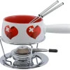 Bon marché 🧨 Kadastar Service à Fondue Au Fromage Small Swiss Love 5 Pièce/s, Rouge/Blanc – Kit De Fondue ❤️ boutique 5