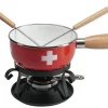 Offres 🎁 Nouvel Service à Fondue Au Fromage CH-Kreuz 5 Pièce/s, Rouge/Blanc – Kit De Fondue 🥰 Service Clients Dédié 7