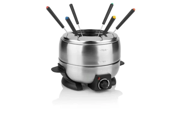 de garantie authentique Tout neuf 🎁 Princess Service à Fondue Tout-en-un 800 Watt 7 Pièce/s, Noir/Argenté – Kit De Fondue 😉 1