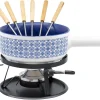 marque pas cher Les meilleures critiques de 🧨 Kadastar Service à Fondue Au Fromage Kacheln 9 Pièce/s, Bleu/Blanc – Kit De Fondue 😉 7