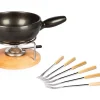 magasin en ligne france Sortie 🔥 Stöckli Service à Fondue Au Fromage Säntis 9 Pièce/s, Brun Clair/Noir – Kit De Fondue 😉 11