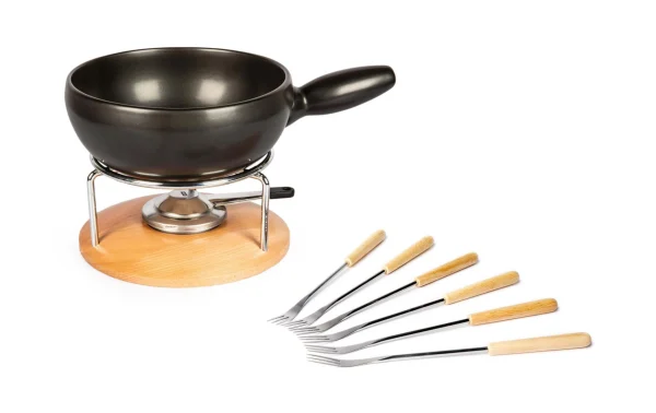 magasin en ligne france Sortie 🔥 Stöckli Service à Fondue Au Fromage Säntis 9 Pièce/s, Brun Clair/Noir – Kit De Fondue 😉 1