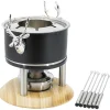 Vente flash ✔️ Kadastar Service à Fondue à La Viande Deer Deluxe 9 Pièce/s, Noir – Kit De Fondue ✨ Livraison internationale 5