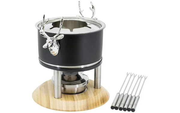 Vente flash ✔️ Kadastar Service à Fondue à La Viande Deer Deluxe 9 Pièce/s, Noir – Kit De Fondue ✨ Livraison internationale 1