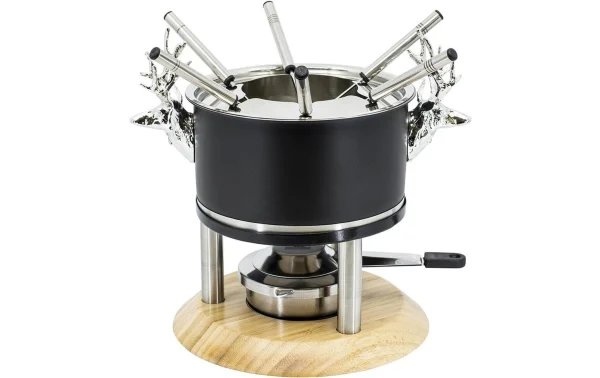 Vente flash ✔️ Kadastar Service à Fondue à La Viande Deer Deluxe 9 Pièce/s, Noir – Kit De Fondue ✨ Livraison internationale 4