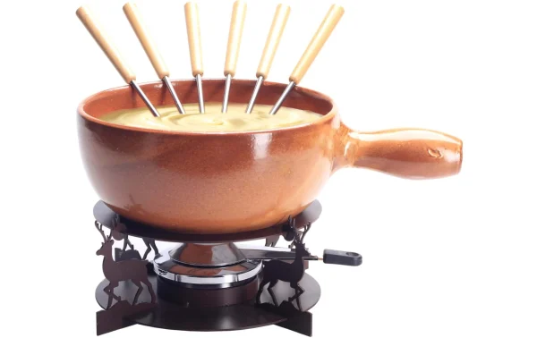 grande promotion Acheter 🧨 Nouvel Service à Fondue Au Fromage Noce 9 Pièce/s, Brun – Kit De Fondue 💯 1