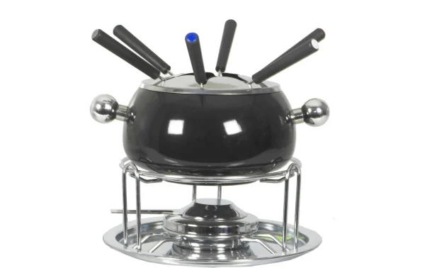 Nouveau ✔️ Nouvel Service à Fondue à La Viande Noir 9 Pièce/s, Noir/Argenté – Kit De Fondue 🥰 qualité d’originales 1