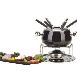 Nouveau ✔️ Nouvel Service à Fondue à La Viande Noir 9 Pièce/s, Noir/Argenté – Kit De Fondue 🥰 qualité d’originales 7