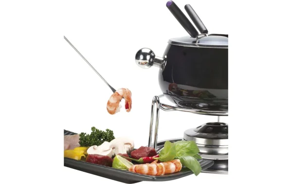 Nouveau ✔️ Nouvel Service à Fondue à La Viande Noir 9 Pièce/s, Noir/Argenté – Kit De Fondue 🥰 qualité d’originales 4