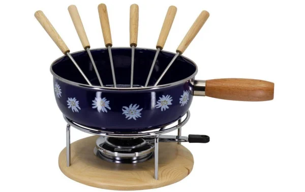 Couleurs variées Meilleure affaire ⌛ Nouvel Service à Fondue Au Fromage Edelweiss 9 Pièce/s, Bleu/Noir – Kit De Fondue ⭐ 1