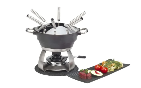 Meilleur Prix Offres 🛒 Nouvel Service à Fondue à La Viande Chelsea 9 Pièce/s, Anthracite/Argenté – Kit De Fondue 😍 1