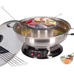 guranteed de qualité Acheter ✔️ Nouvel Service à Fondue à La Viande Gourmet Pot 16 Pièce/s, Argenté – Kit De Fondue 💯 6